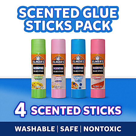 Clear School Glue Stick, Scented, Assorted, 0.21 oz, Dries Clear, 30/Pack -  BOSS Office and Computer Products