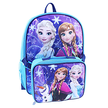 Backpack With Lunch Kit, Disney Girls' Frozen, Pink/Purple