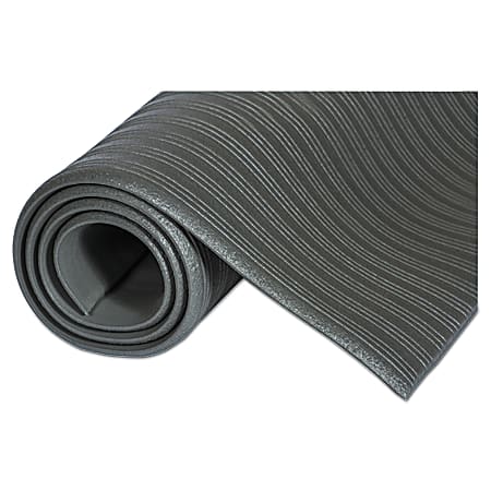 Crown Ribbed Vinyl Anti-Fatigue Mat, 2' x 3', Gray