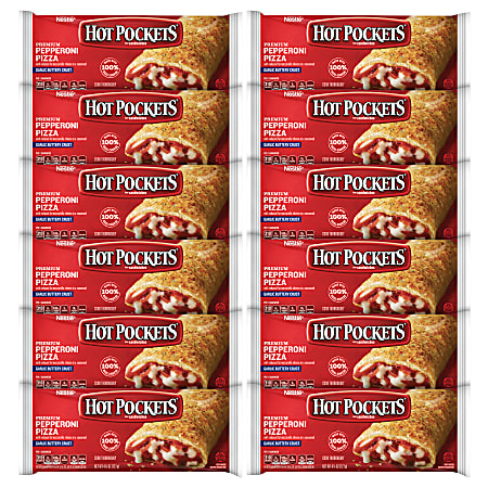 Hot Pockets Stuffed Sandwiches, Pepperoni Pizza, 4.5 Oz, Pack Of 12 Sandwiches