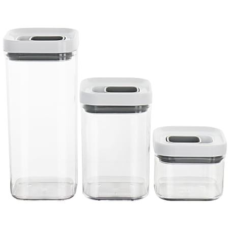 Martha Stewart Siobhan 3-Piece Acrylic Storage Container Set, 9-5/8”H x 8”W x 4”D