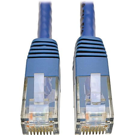 Tripp Lite Cat6 Cat5e Gigabit Molded Patch Cable RJ45 M/M 550MHz Blue 35ft - 128 MB/s - 35 ft - Blue