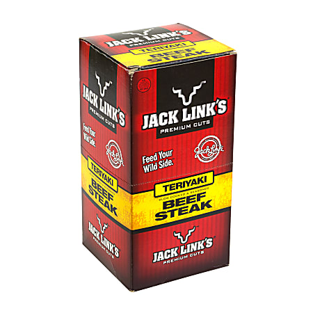 Jack Link's Beef Steak, Teriyaki, 1 Oz, Pack Of 12