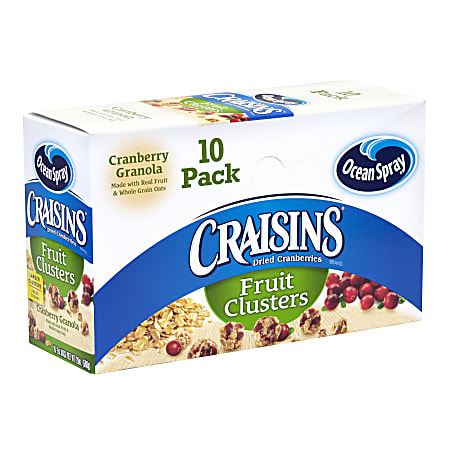 OCEAN SPRAY Craisins Fruit Clusters Cranberry Granola, 2 oz, 10 Count