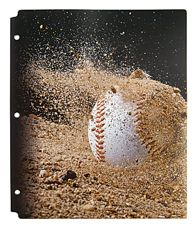 Office Depot® Brand Fashion 2-Pocket Poly Folder, 8 1/2" x 11", Baseball