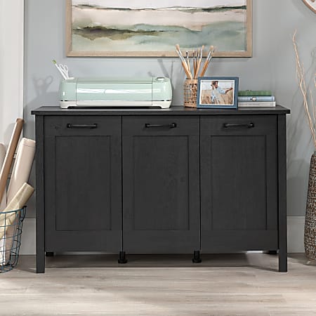 Sauder® 48"W Horizontal Storage Cabinet With 3 Doors, Raven Oak®