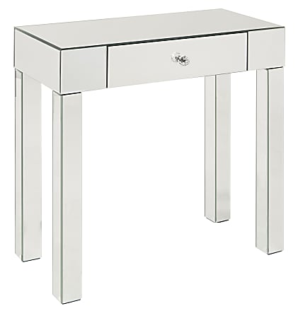 Ave Six Reflections Table, Foyer, Rectangular, Silver Mirror