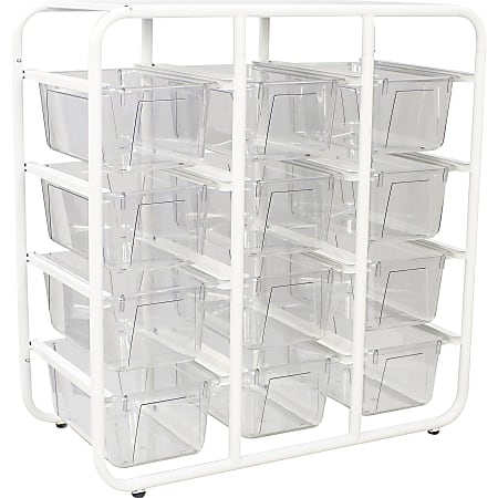 Storex Cubby Bin Storage Rack - 15.7" Height x 13.5" Width28" Length - Clear - 1 / Carton