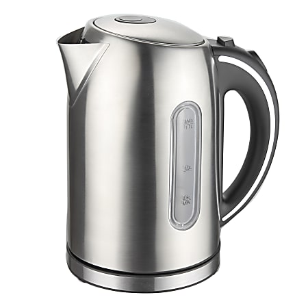 MegaChef 1.7-Liter Stainless Steel Electric Tea Kettle, Silver