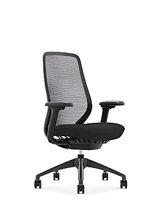 WorkPro® 6000 Series Multifunction Ergonomic Mesh/Fabric High-Back Executive Chair, Black Frame/Black Seat, BIFMA Compliant