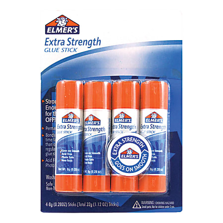 Elmer's® Extra-Strength Office Glue Sticks, 0.28 Oz., Pack Of 4