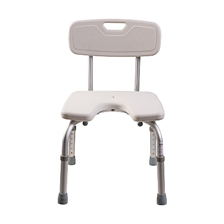 DMI® U-Shape Bath And Shower Chair With Removable Backrest, 17"H x 15 3/4"W x 14"D, White