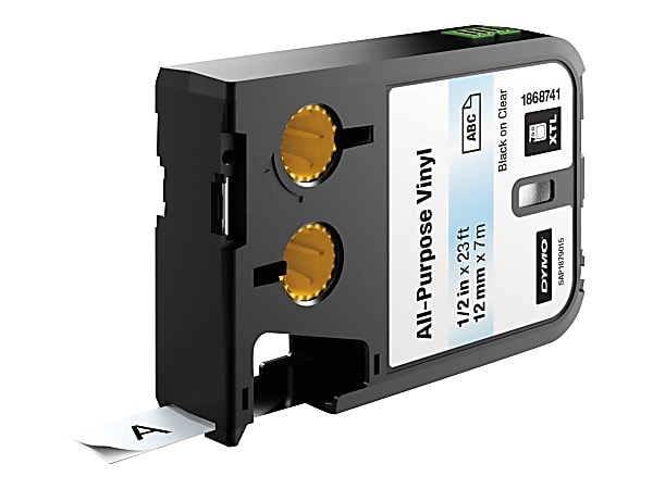 DYMO XTL All-Purpose - Vinyl - black on clear - Roll (0.47 in x 23 ft) 1 roll(s) labels - for XTL 300, 500