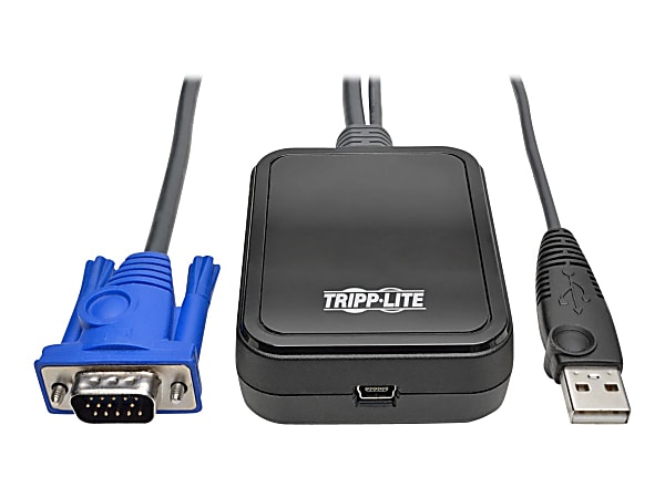 Tripp Lite KVM Console to USB 2.0 Portable Laptop Crash Cart Adapter with File Transfer and Video Capture 1920 x 1200 @ 60 Hz - 1 Computer(s) - 1 Local User(s) - 0 Remote User(s) - WUXGA - 1920 x 1200 Maximum Video Resolution - 1 x USB x VGA