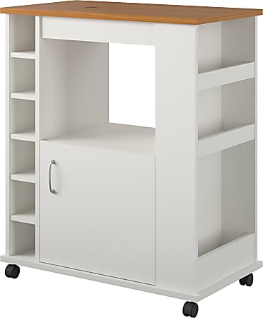 Ameriwood™ Home Williams Kitchen Cart, 35-1/8”H x 29-5/8”W x 17-1/4”D, White