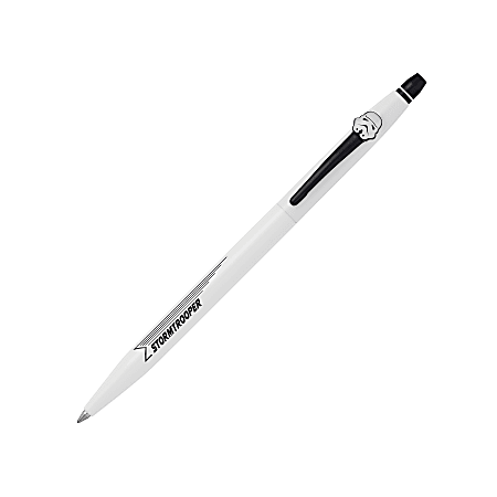 Cross® Click Rollerball Gel Pen, Storm Trooper, Medium Point, 1.0 mm, White Barrel, Black Ink
