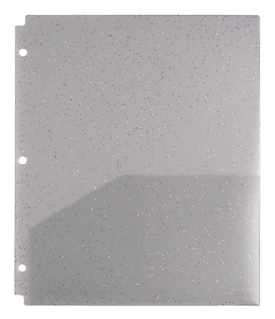 Office Depot® Brand Fashion 2-Pocket Poly Folder, 8 1/2" x 11", Light Gray Glitter