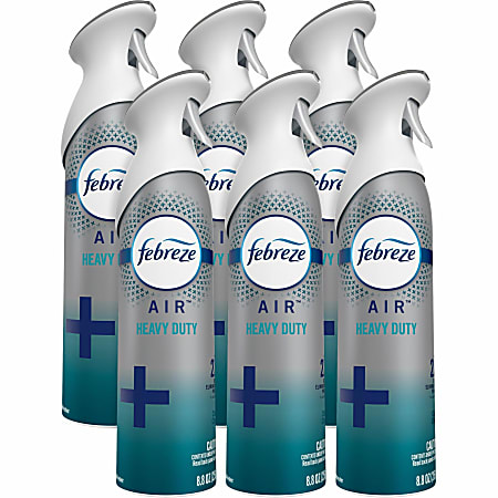 Febreze Odor-Fighting Air Freshener Spray, 8.8 Oz, Crisp Clean, Carton Of 6 Cans