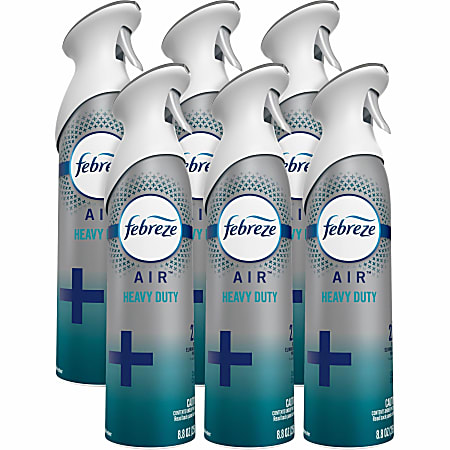 Febreze Odor-Fighting Air Freshener Spray, 8.8 Oz, Crisp Clean, Carton Of 6 Cans