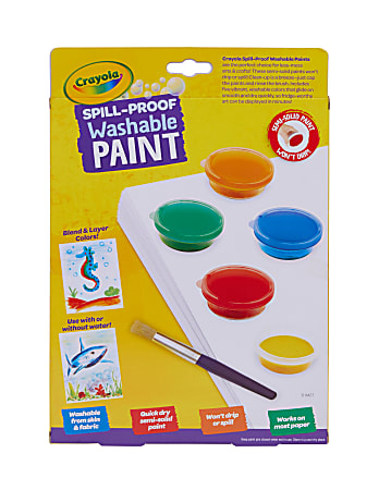 The Mega Deals Kids Paint Set - 6 Colors Washable Paint for Kids - 16oz Kids Paint Bottles, Includes 10 No Spill Paint Cups and Toddler Paint B