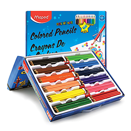 Maped Color'Peps Triangular Colored Pencils, 2.9 mm, Assorted Colors, Pack Of 240 Pencils