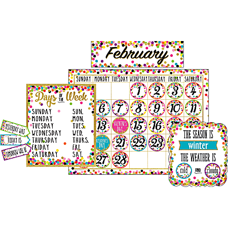 Teacher Created Resources Confetti Calendar Bulletin Board Display, Pack Of 84 Pieces