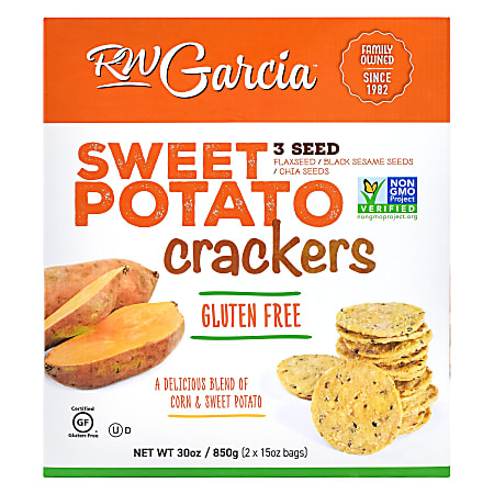RW Garcia 3-Seed Sweet Potato Crackers, 30 Oz