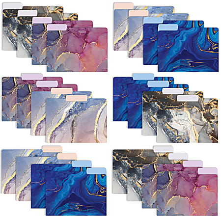 Global Deluxe Designer Printed File Folders 13 Cut Letter Size Marble ...