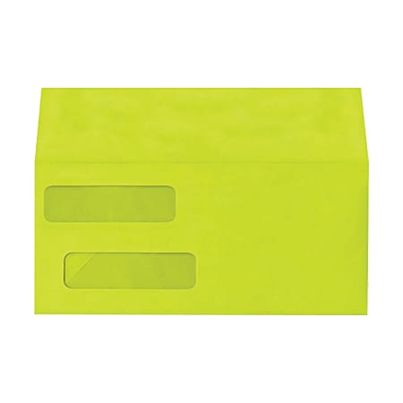 LUX #10 Invoice Envelopes, Double-Window, Peel & Press Closure, Wasabi, Pack Of 50