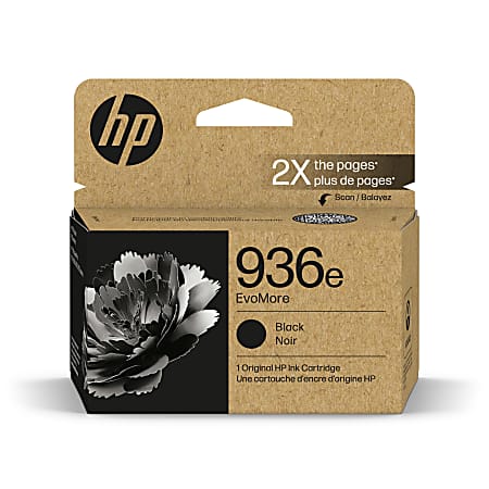 Original HP 936e Black EvoMore Ink Cartridge | Works with HP OfficeJet 9120 Series, HP OfficeJet Pro 9100 Series, HP OfficeJet Pro Wide Format 9700 series | Carbon neutral | 4S6V6LN