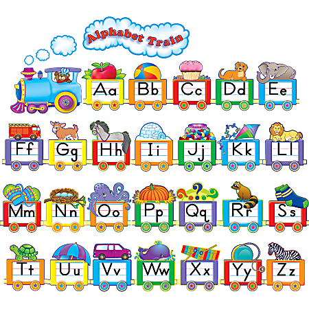 Teacher Created Resources Alphabet Train Bulletin Board Display Set, Multicolor, Set Of 31 Pieces