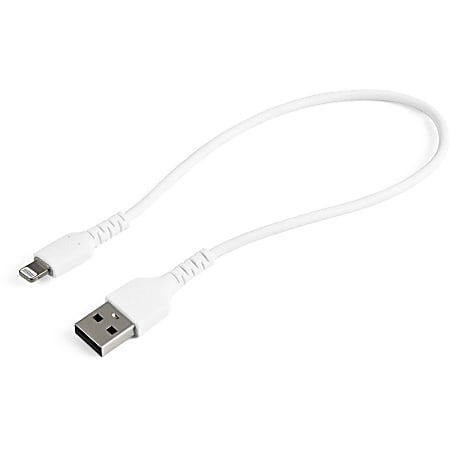 StarTech.com 12inch/30cm Durable White USB-A to Lightning Cable,