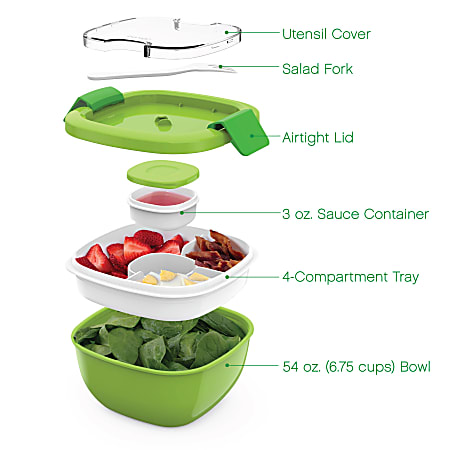 Bentgo Salad Lunch Container 4 x 7 14 Khaki Green - Office Depot