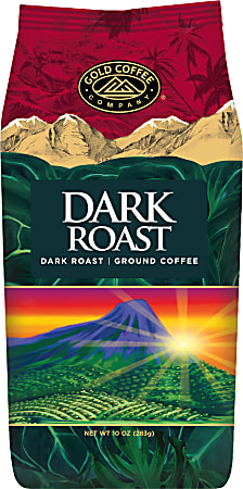 Gold Coffee Company Ground Coffee, Dark Roast, 10 Oz Per Bag
