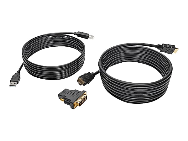 Tripp Lite 10ft HDMI DVI USB KVM Cable Kit USB A/B Keyboard Video Mouse 10' - Video / audio / data cable kit - 10 ft - black - molded