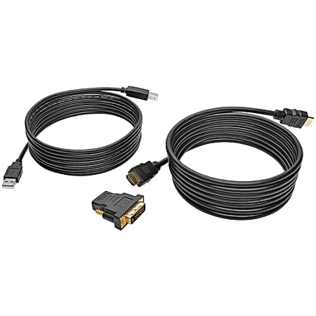 Eaton Tripp Lite Series HDMI/DVI/USB KVM Cable Kit, 10 ft. (3.05 m) - USB 2.0, 4K 60Hz - Black