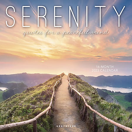 Graphique Inspirational Monthly Wall Calendar, 12" x 12", Serenity, January To December 2023