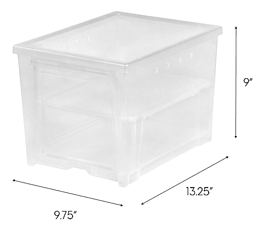 IRIS Easy Access Womens Shoes Storage Containers 13 14 x 9 34 x 9 Clear Case Of 4 Office Depot