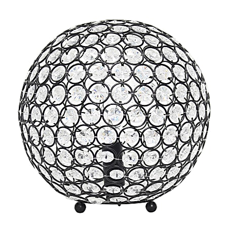 Elegant Designs Crystal Ball Table Lamp, 10"H, Restoration Bronze