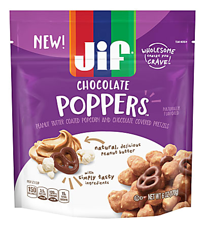 Jif Peanut Butter Chocolate Poppers, 6-Oz Bag