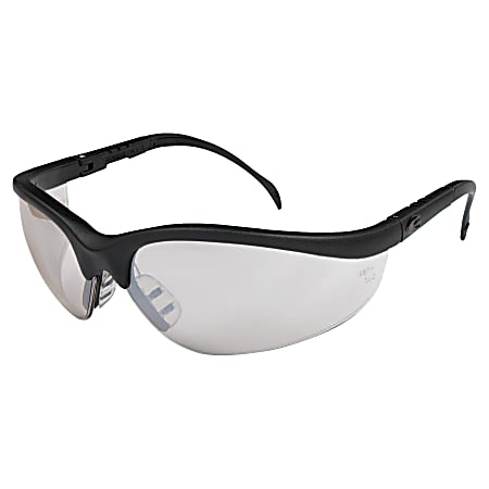Klondike Protective Eyewear, Indoor/Outdoor Clear Mirror Lens, Black Frame