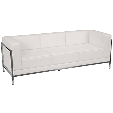 Flash Furniture HERCULES Imagination Series Contemporary LeatherSoft Modular Sofa with Quilted Tufted Seat and Encasing Frame, Melrose White