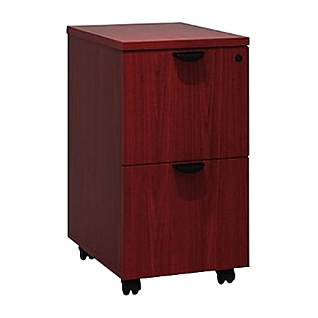 Boss Office Products 16"W x 22"D Lateral Mobile File Pedestal, Mahogany