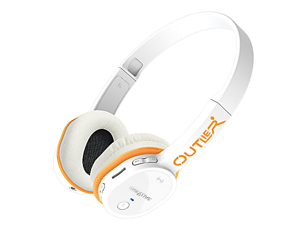Creative Outlier - Headphones with mic - on-ear - Bluetooth - wireless, wired - NFC - 3.5 mm jack - white