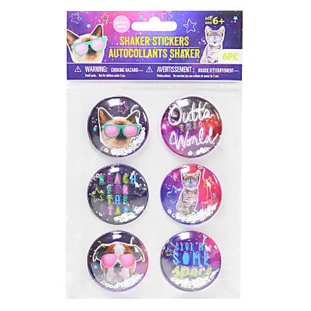 3 Birds Design Puffy Shaker Stickers, Assorted Colors, Pack Of 6 Stickers