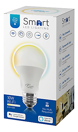 Euri LED Smart Wi-Fi Tunable A19 LED Bulb, 800 Lumens, 10 Watts, 2000 - 5000 Kelvin, 1 Each