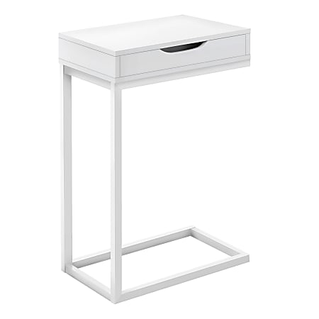 Monarch Specialties Mona Accent Table, 24-1/2"H x 16"W x 10-1/4"D, White