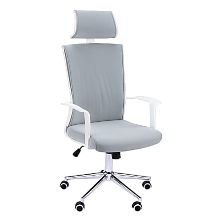 Monarch Specialties Rye Ergonomic Fabric High-Back Office Chair, White