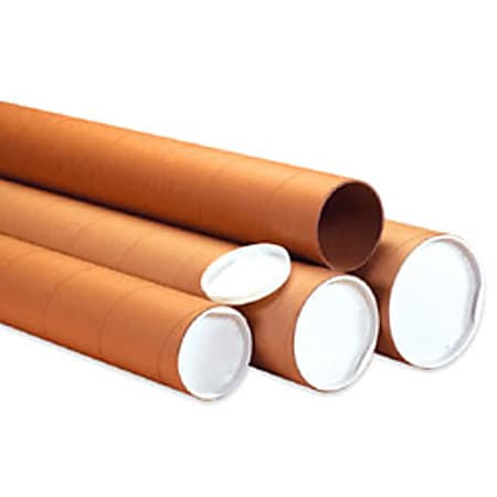 Partners Brand Heavy-Duty Kraft Mailing Tubes, 3" x 60", 80% Recycled, Kraft, Pack Of 24