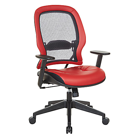 Office Star™ Space 57 Series Dark Air Grid Back Ergonomic Mesh High-Back Managers Office Chair, Lipstick Red